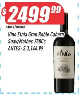 Supermercados Comodin Etnia vino gran roble cabern sauv/malbec oferta