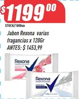 Supermercados Comodin Rexona jabon varias fragancias oferta