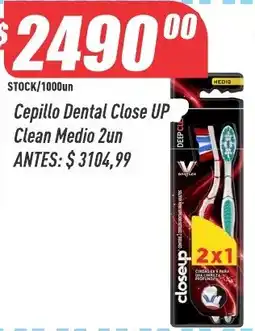 Supermercados Comodin V-White cepillo dental close up clean medio 2un oferta