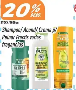 Supermercados Comodin Garnier fructis shampoo / acondicionador / crema p/ peinar varias fragancias oferta