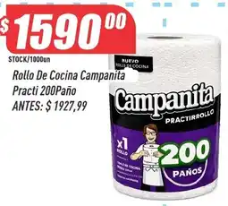 Supermercados Comodin Campanita rollo de cocina practi 200 paño oferta