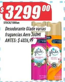Supermercados Comodin Glade desodorante varias fragancias Aero 360ml oferta