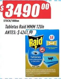Supermercados Comodin Raid tabletas contra mosquitos y zancudos oferta