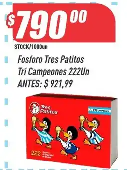 Supermercados Comodin Fosforo Tres Patitos oferta