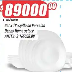 Supermercados Comodin Danny home selecc vajilla de porcelan oferta