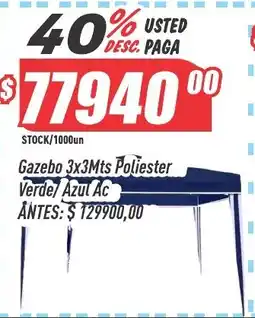 Supermercados Comodin Gazebo poliester verde/azul ac oferta