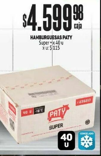 Makro Hamburguesas paty 40u oferta