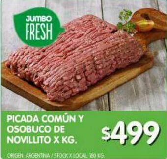 Jumbo Picada común y osobuco de novillito x kg oferta