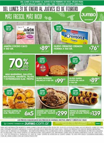 Jumbo Jamón cocido c&co x 100g oferta