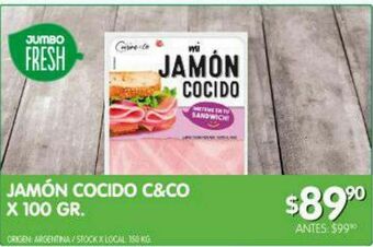 Jumbo Jamón cocido cuisine & co 100g oferta