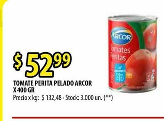 Punto Mayorista Tomate perita pelado arcor x 400 gr oferta