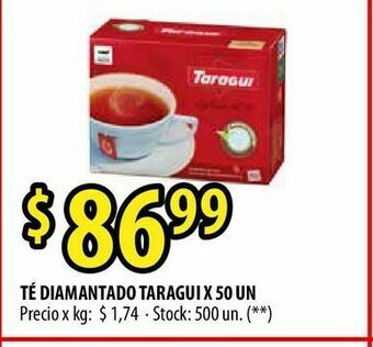 Punto Mayorista Té diamantado taragui x 50 un oferta