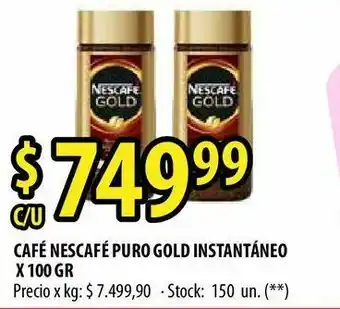 Punto Mayorista Café nescafé puro gold instantáneo x 100 gr oferta