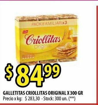 Punto Mayorista Galletitas criollitas original x 300 gr oferta