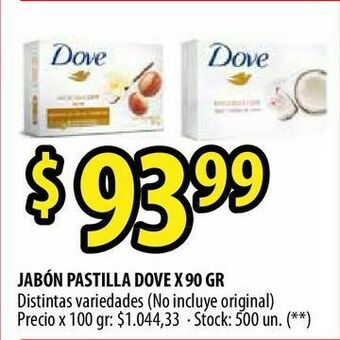 Punto Mayorista Jabón pastilla dove x 90 gr oferta