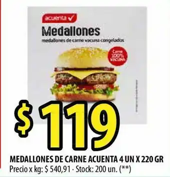 Punto Mayorista Medallones de carne acuenta 4 un x 220 gr oferta