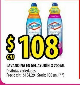 Punto Mayorista Lavandina en gel ayudín x 700 ml oferta