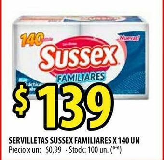 Punto Mayorista Servilletas sussex familiares x 140 un oferta