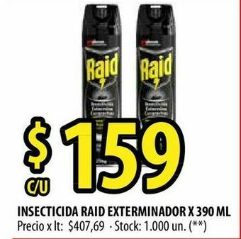 Punto Mayorista Insecticida raid exterminador x 390 ml oferta