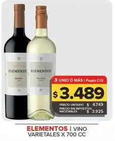 Carrefour Maxi Elementos - vino oferta