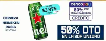 Heineken cerveza rubia lata