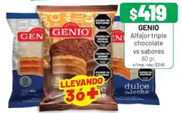 Almacor Genio alfajor triple chocolate vs sabores oferta