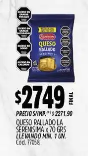 Supermercados Yaguar Queso rallado oferta