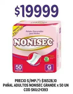 Supermercados Yaguar Nonisec - pañal adultos grande x 50 un oferta