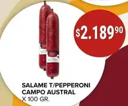 Supermercados Mayor Salame t/pepperoni campo austral oferta