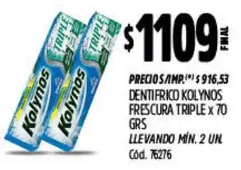 Supermercados Yaguar Kolynos dentífrico frescura triple oferta
