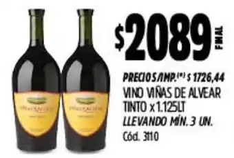 Supermercados Yaguar Viñas de alvear vino tinto oferta