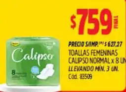 Supermercados Yaguar Calipso toallas femeninas oferta