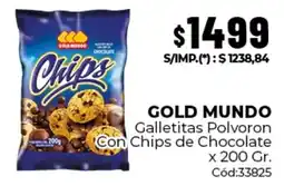 Diarco Gold mundo galletitas polvoron con chips de chocolate oferta