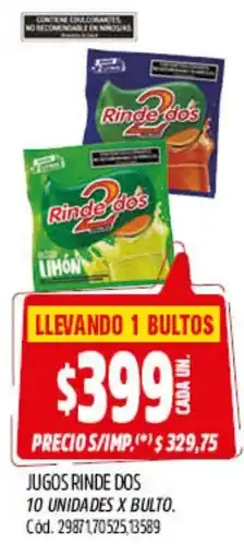 Supermercados Yaguar Rinde dos jugos oferta