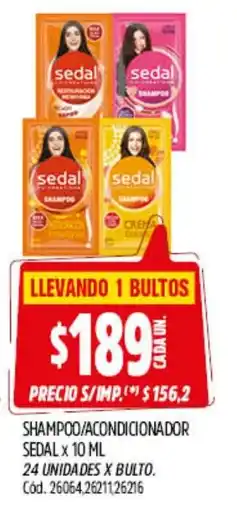 Supermercados Yaguar Sedal shampoo/condicionador oferta
