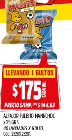 Supermercados Yaguar Alfajor fulbito manvchoc oferta