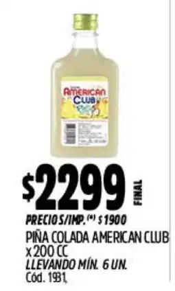 Supermercados Yaguar American club piña colada oferta