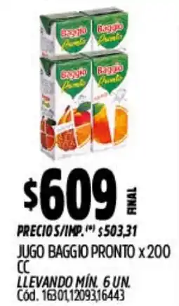 Supermercados Yaguar Baggio jugo pronto oferta