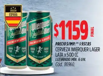 Supermercados Yaguar Wierquer cerveza lager oferta