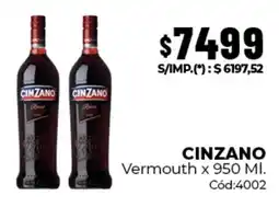 Diarco Cinzano vermouth oferta