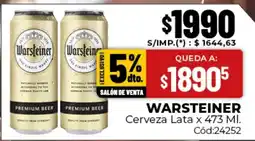 Diarco Warsteiner cerveza lata oferta