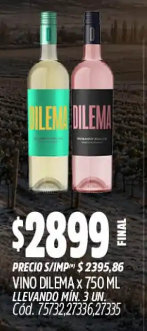Supermercados Yaguar Dilema vino oferta