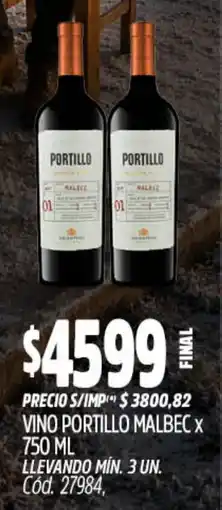 Supermercados Yaguar Portillo vino malbec oferta