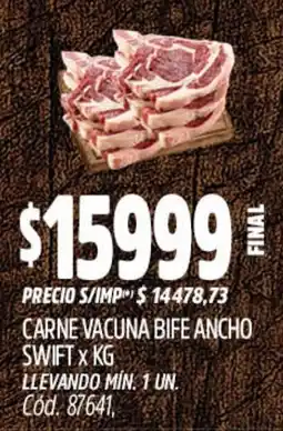 Supermercados Yaguar Swift carne vacuna bife ancho oferta