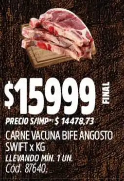 Supermercados Yaguar Swift carne vacuna bife angosto oferta