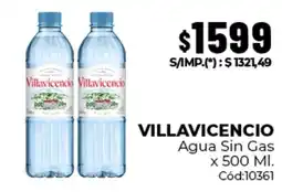 Diarco Villavicencio agua sin gas oferta