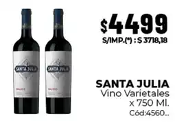 Diarco Santa julia vino varietales oferta