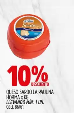 Supermercados Yaguar La paulina queso sardo oferta