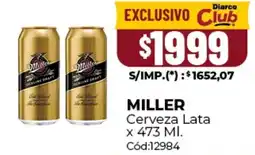 Diarco Miller cerveza lata oferta