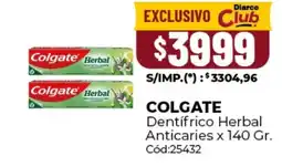 Diarco Colgate dentífrico herbal anticaries oferta